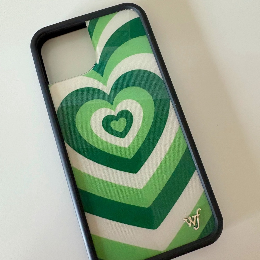 Wildflower IPhone 13 Case • Green Heart Print